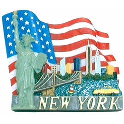 USA NYC/American Flag Magnet