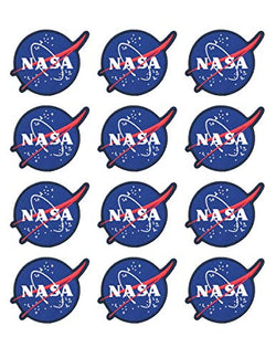 NASA Official Logo Stylish Space Patches (12-Pack) | NASA Iron on Patches | Gift for Space Lover | Perfect Souvenir Gift Collection | Comes with Packaging