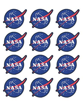 NASA Official Logo Stylish Space Patches (12-Pack) | NASA Iron on Patches | Gift for Space Lover | Perfect Souvenir Gift Collection | Comes with Packaging