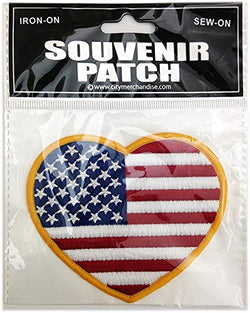 American Flag USA Patch Comes in Single, 6 Pack, 12 Pack, 24 Pack and 50 Packs so You get The Best Deal (USA Love Sign)