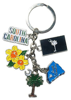 South Carolina Attractions 5 Charm Souvenir Keychain