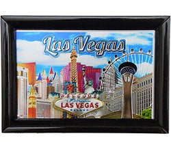 Las Vegas City Black Picture Frame with Welcome Sign & Eiffel Tower Design | Rectangular Skyline Photo Frame for Men & Women | Perfect Souvenir Gift Collection