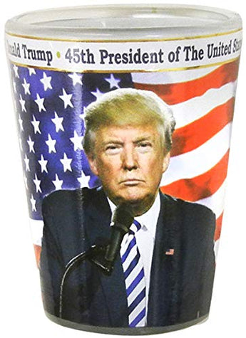 Donald Trump themed shot glass: 45th president of the united stated of america: shot glass keep america great