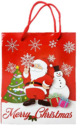 Citydreamshop Christmas Gift Bag: Deluxe Christmas Holiday Drawstring Gift Bag| Colorful Santa/Snowman Toy, Clothing & Book Gift Bag| Large Ecofriendly, Reusable Kraft Paper Gift Bag for Kids & Adults