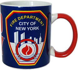 CityDreamShop FDNY Blue Shield Coffee Mug Officially Licensed by New York Fire Department
