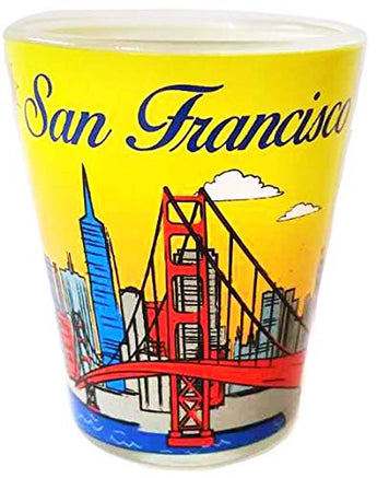 San Francisco Yellow Fun in the Sun Designed Souvenir Shot Glass