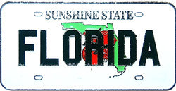 Florida the Sunshine State License Plate Replica Metal Magnet