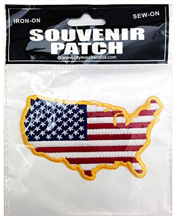 American Flag USA Patch Comes in Single, 6 Pack, 12 Pack, 24 Pack and 50 Packs so You get The Best Deal (USA Map)