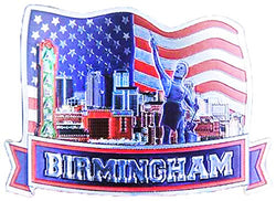 Birmingham Alabama Patriotic Refrigerator Photo Magnet