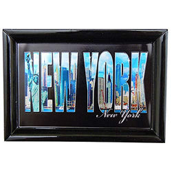 New York City Skyline Souvenir Photo Letter Framed Super Magnetic Foil Refrigerator Magnet