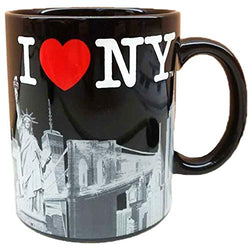 I Love New York City with Red Heart Skyline Souvenir Durable Heavy Solid Base 11 oz Ceramic Coffee Mug