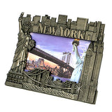 New York Picture Frame - Pewter, New York Picture Frames, Fits 4 X 5 1/2 photo.