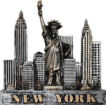 USA Company New York Skyline Metal Pewter Magnet