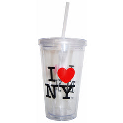 I Love New York Tumbler Coffee Mug With Straw.