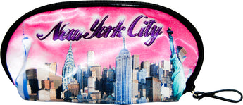 Original City Merchandise New York Skyline Pink Designed Cosmetic Bag