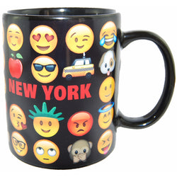 Original Emoji Coffee Mug With New York Personality- Comes in Yellow, Black and White