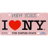 I Love New York Novelty License Plate pink
