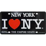 I Love New York Novelty License Plate black