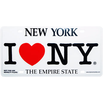 I Love New York Novelty License Plate white