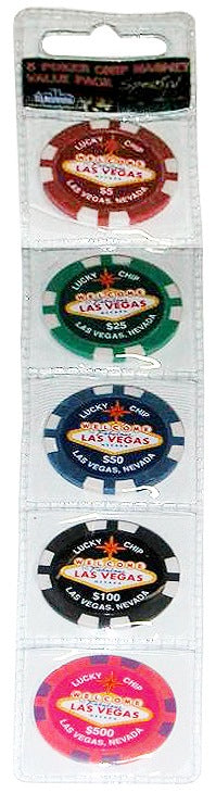 value pack of 5 magnets poker chips las vegas 