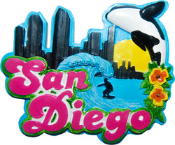 San Diego Beach Colorful Magnet