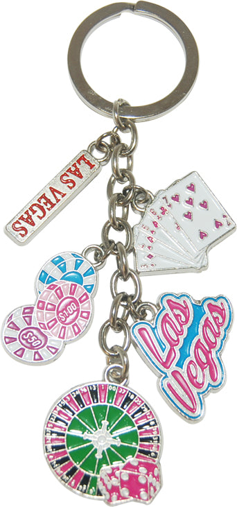 5 charm las vegas keychain cards and chips n