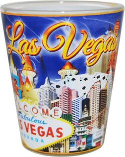 Las Vegas Dark Blue Designed Shotglass