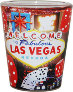 Las Vegas Red Dice Designed Shotglass