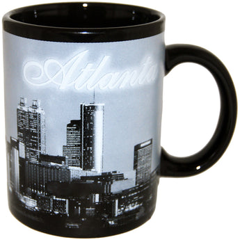 black and white atlanta skyline mug
