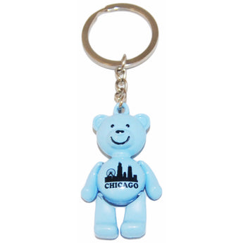 Chicago Colorful Teddy Bear Keychain