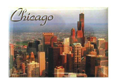 Chicago skyline colorfull photo magnet