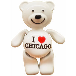 white i heart chicago cute teddy bear magnet 