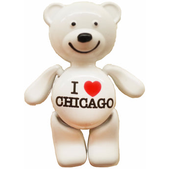 white i heart chicago cute teddy bear magnet 