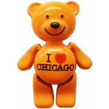 orange  i heart chicago cute teddy bear magnet 