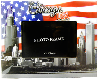 Chicago 2D USA Flag Skyline Picture Frame