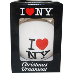 I Love New York White Christmas Ornament