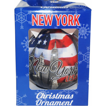 New York USA Flag Christmas Ornament