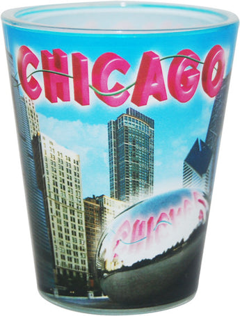 Chicago blue skyline shotglass 