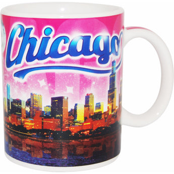 Chicago Mug- Pink Skyline