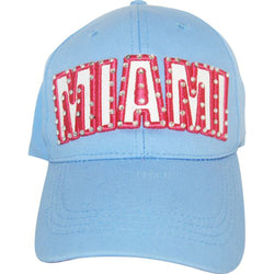 Miami Light Blue Embroidered Hat
