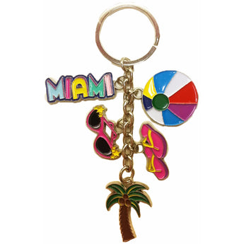 Miami Fun in the Sun 5 Charm Keychain