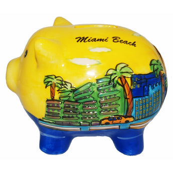 Miami Beach Handpainted Piggy-Bank
