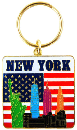 New York City Skyline Colorful Keychain