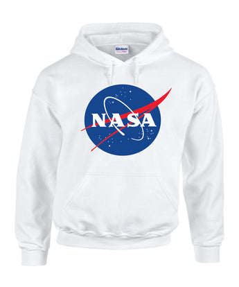 Nasa National Space Administration Logo White Unisex Hooded Sweatshirt Hoodie