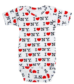 Baby romper with ilove ny on it